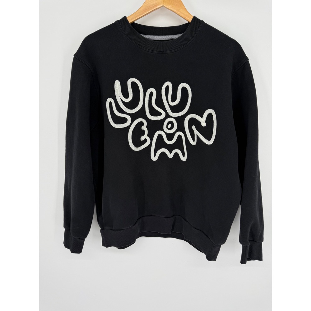 Lululemon Mens Black Steady State Crewneck Embroidered Pullover Sweatshirt M
